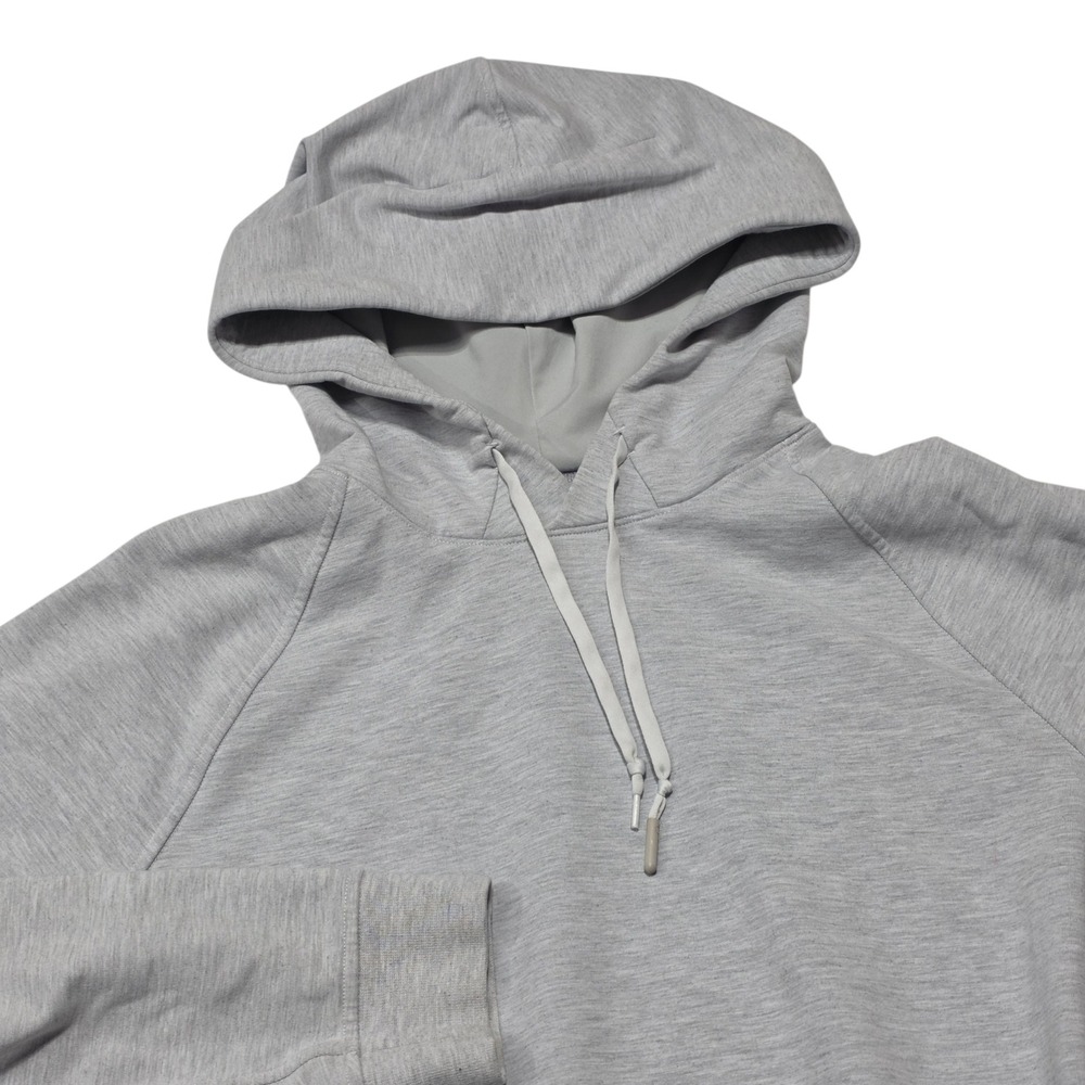 Lululemon At Ease Hoodie Mens M Grey Textured Pullover Raglan Stretch 6711